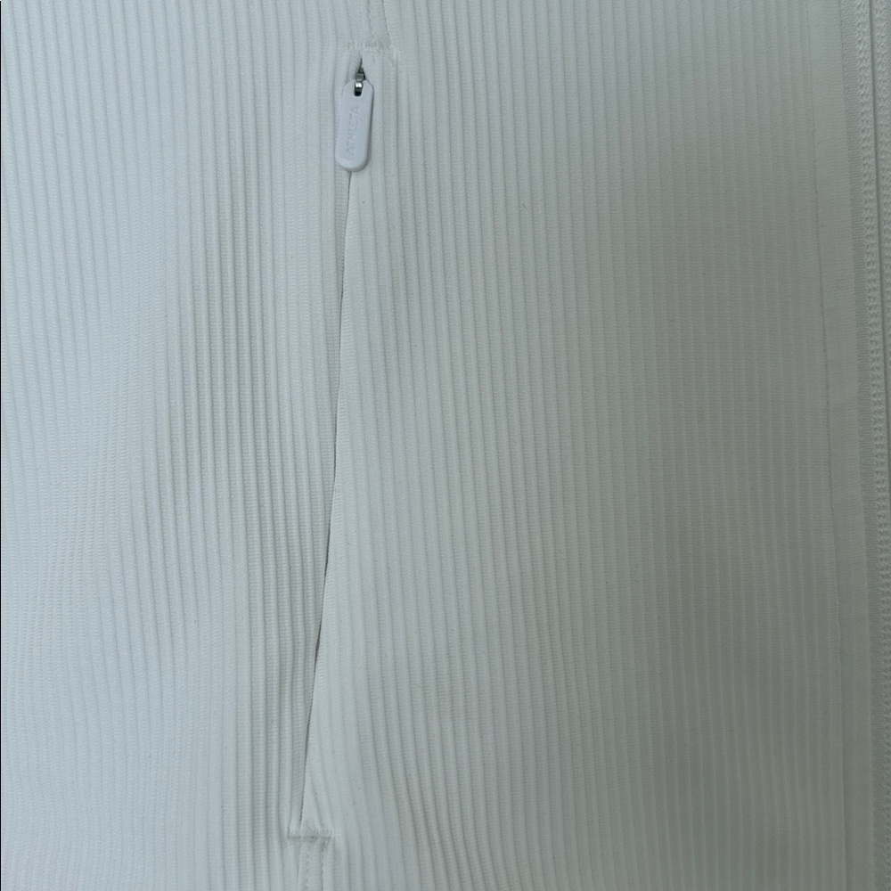 Athleta Ribbed White Zip-Up Jacket - Picture 4 of 4